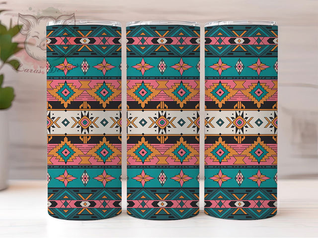 Colorful Southwest Serape Tumbler, Colorful Southwest, Tribal Wrap, Sublimation Art, 20oz Tumbler, Boho Style, Rustic Theme Sublimation Lara' s Designs 