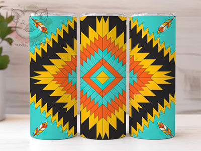 Colorful Southwest Tribal Tumbler, Tribal Pattern, Colorful Design, Sublimation Art, 20oz Tumbler, Boho Style, Rustic Theme Sublimation Lara' s Designs 