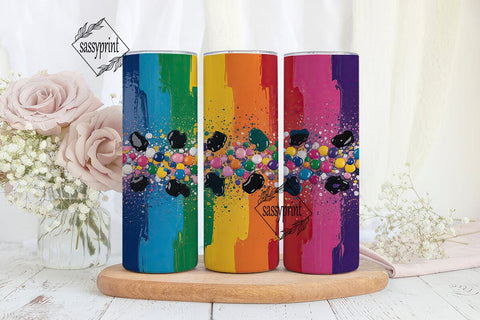 Colorful Splatter Cow Print 20oz Tumbler Sublimation sassyprint 