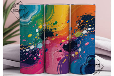 Colorful Splatter Cow Print 20oz Tumbler Sublimation sassyprint 