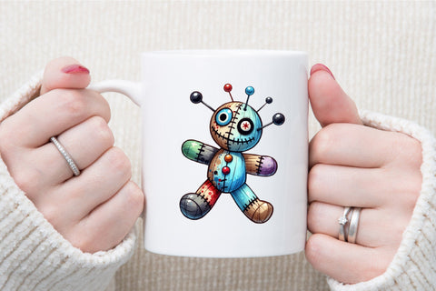 Colorful Spooky Halloween Voodoo Doll Sublimation designartist 