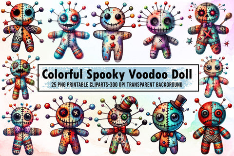 Colorful Spooky Halloween Voodoo Doll Sublimation designartist 
