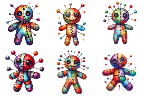 Colorful Spooky Halloween Voodoo Doll Sublimation designartist 