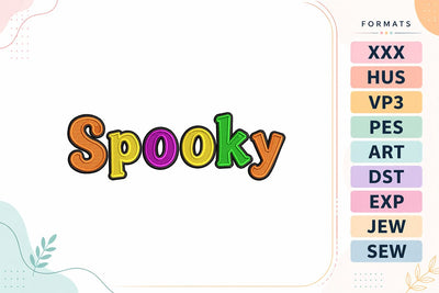 Colorful Spooky Lettering Halloween Embroidery Design Embroidery/Applique DESIGNS sg embroidery 