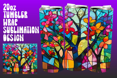 Colorful Spring 3D Tumbler Wrap 20oz PNG Sublimation afrosvg 