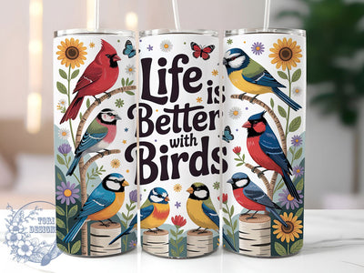 Colorful Spring Bird Lover Tumbler, Spring Birds Tumbler, Cute Bird Wrap, Nature Bird Wrap, Colorful Birds Wrap, Sublimation Design, Trendy Gift Idea Sublimation ToriDesigns 