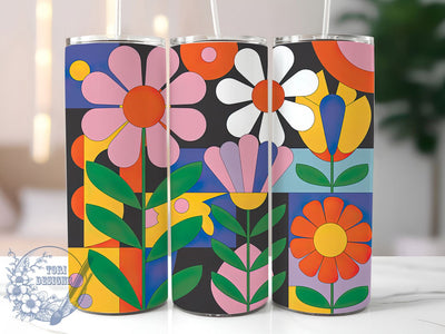 Colorful Spring Garden Tumbler, Vibrant Garden Wrap, Seamless Bloom Design, Colorful Botanical Motif, Romantic Chic Style, Artistic Nature Print, Fresh Seasonal Theme, 20Oz Tumbler, Sublimation Sublimation ToriDesigns 