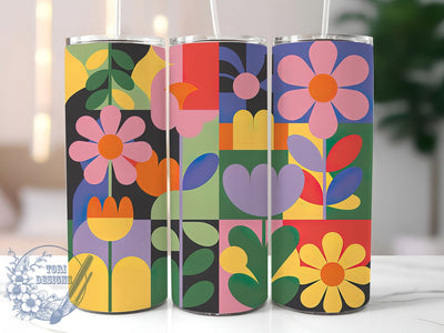 Colorful Spring Garden Tumbler, Vibrant Garden Wrap, Seamless Bloom Design, Colorful Botanical Motif, Romantic Chic Style, Artistic Nature Print, Fresh Seasonal Theme, 20Oz Tumbler, Sublimation Sublimation ToriDesigns 