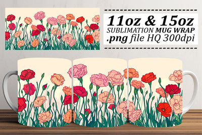 Colorful Springtime Blossom Mug Design Sublimation afrosvg 