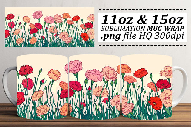 Colorful Springtime Blossom Mug Design Sublimation afrosvg 