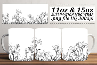 Colorful Springtime Serenity Mug Wrap Sublimation afrosvg 