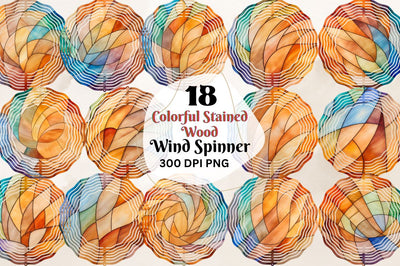Colorful Stained Wood Wind Spinner Sublimation Bundle Sublimation Regulrcrative 