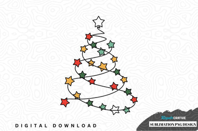 Colorful star christmas tree sublimation design Sublimation Regulrcrative 