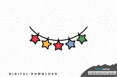 Colorful star garland sublimation png design Sublimation Regulrcrative 
