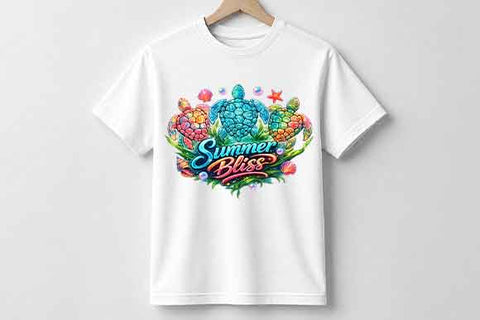 Colorful Summer Sea Turtle Sublimation PNG Digital Download SVG BillahCrafts 