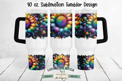 Colorful Sunflower Design for 40 oz. Sublimation Tumbler Sublimation Ewe-N-Me Designs 