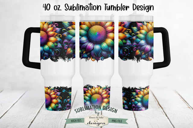 Colorful Sunflower Design for 40 oz. Sublimation Tumbler Sublimation Ewe-N-Me Designs 