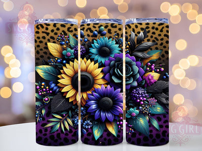 Colorful Sunflower Glitter Tumbler Wrap, Sunflower Glitter, Bright Design, Sparkle Theme, Cheerful Style, Tumbler Wrap, Sublimation Design Sublimation SvggirlplusArt 