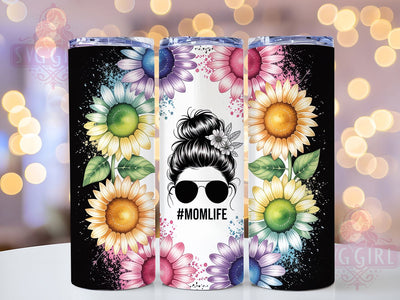 Colorful Sunflower Mom Tumbler, Rainbow Sunflower, Mom Life, Sublimation Art, 20oz Tumbler, Floral Wrap, Colorful Design Sublimation SvggirlplusArt 