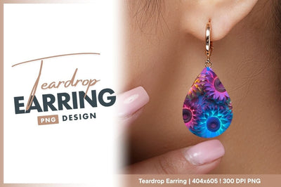 Colorful Sunflowers Inside Teardrop Shape Sublimation Regulrcrative 