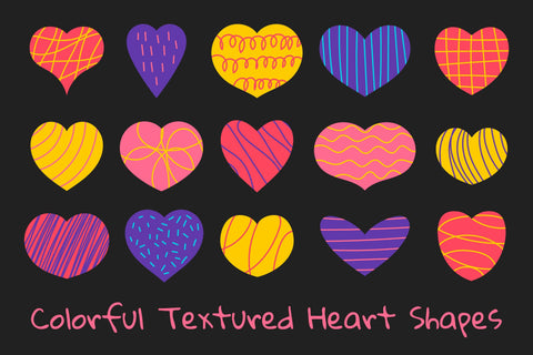 Colorful Textured Heart Shapes PNG Clipart Sublimation Rin Green 