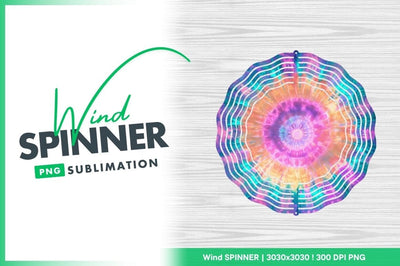 Colorful Tie Dye Design Wind Spinner Round Png Sublimation Regulrcrative 