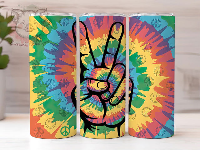 Colorful Tie-Dye Retro Smiley Tumbler, Smiley Face Wrap, Retro Happy Design, 20Oz Tumbler Sublimation, Groovy Hippie Cup, Bright Pattern Drinkware, Vintage Smiley Mug Sublimation Lara' s Designs 