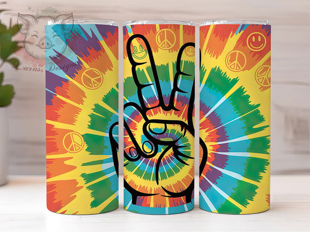 Colorful Tie-Dye Retro Smiley Tumbler, Smiley Face Wrap, Retro Happy Design, 20Oz Tumbler Sublimation, Groovy Hippie Cup, Bright Pattern Drinkware, Vintage Smiley Mug Sublimation Lara' s Designs 