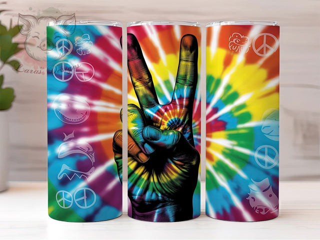 Colorful Tie-Dye Retro Smiley Tumbler, Smiley Face Wrap, Retro Happy Design, 20Oz Tumbler Sublimation, Groovy Hippie Cup, Bright Pattern Drinkware, Vintage Smiley Mug Sublimation Lara' s Designs 