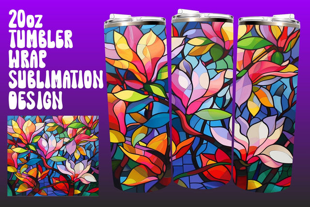 Colorful Tree 3D Wrap Tumbler 20oz PNG Sublimation afrosvg 