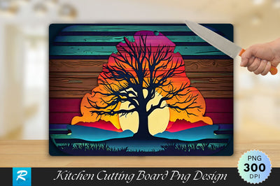 Colorful Tree Cutting Board Sublimation Regulrcrative 