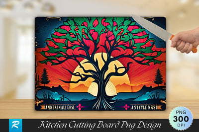 Colorful Tree Cutting Board Sublimation Regulrcrative 