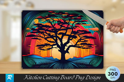 Colorful Tree Cutting Board Sublimation Regulrcrative 