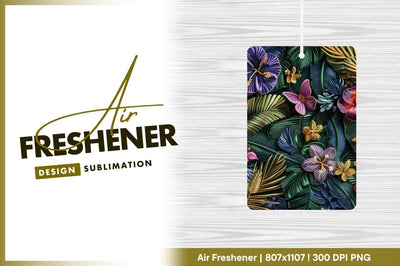 Colorful Tropical Floral Arrangement with Detailed Leaves and Flowers Sublimation Regulrcrative 
