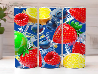 Colorful Tropical Fruit Tumbler, Colorful Fruit Pattern, Juicy Fruit Design, 20Oz Sublimation Wrap, Fresh Fruit Art, Tropical Fruit Texture, Tumbler Sublimation Sublimation Lara' s Designs 