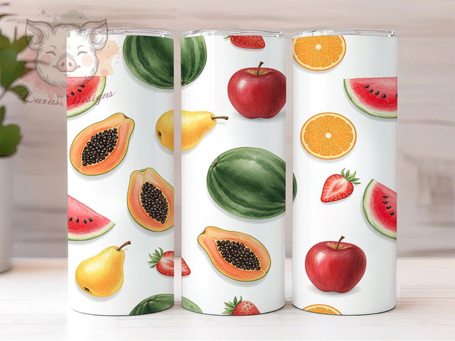 Colorful Tropical Fruit Tumbler, Tropical Fruit Wrap, Avocado Watermelon Cup, Orange Apple Sublimation Design, Summer Gift Tumbler, Sweet Tropical Fruit Wrap, Adorable Fruit Cup Sublimation Lara' s Designs 