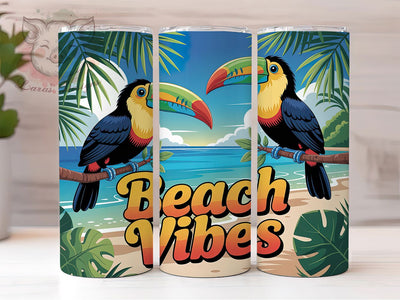 Colorful Tropical Toucan 20oz Tumbler, Beach Vibes Wrap, Summer Jungle PNG, 20oz Skinny Tumbler, Tropical Sublimation, Colorful Toucan Art, Exotic Bird Design, Summer Party Graphic Sublimation Lara' s Designs 