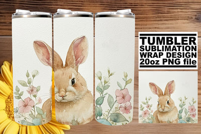 Colorful Tumbler Magic with Bunnies Sublimation afrosvg 