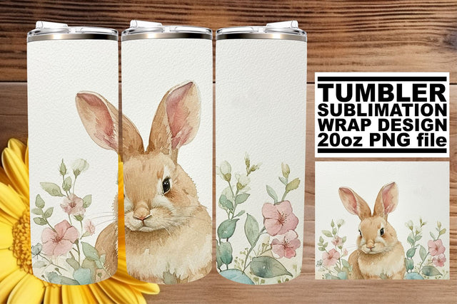 Colorful Tumbler Magic with Bunnies Sublimation afrosvg 