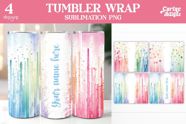 Colorful Tumbler Wrap Sublimation Sublimation Carla C Designs 
