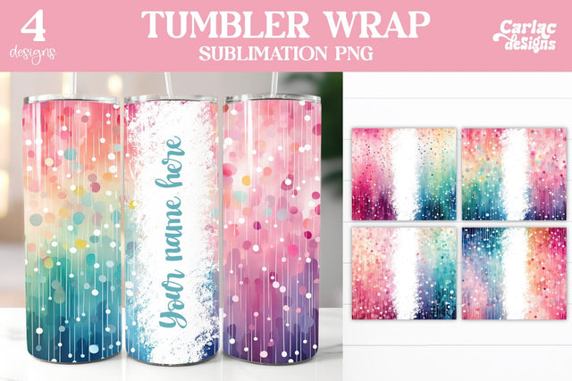 Colorful Tumbler Wrap Sublimation Sublimation Carla C Designs 