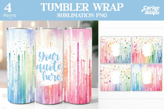 Colorful Tumbler Wrap Sublimation Sublimation Carla C Designs 
