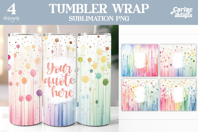 Colorful Tumbler Wrap Sublimation Sublimation Carla C Designs 
