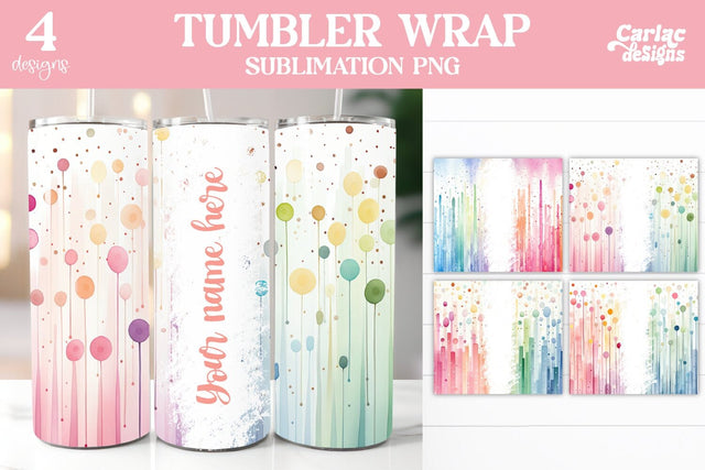 Colorful Tumbler Wrap Sublimation Sublimation Carla C Designs 
