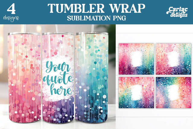 Colorful Tumbler Wrap Sublimation Sublimation Carla C Designs 