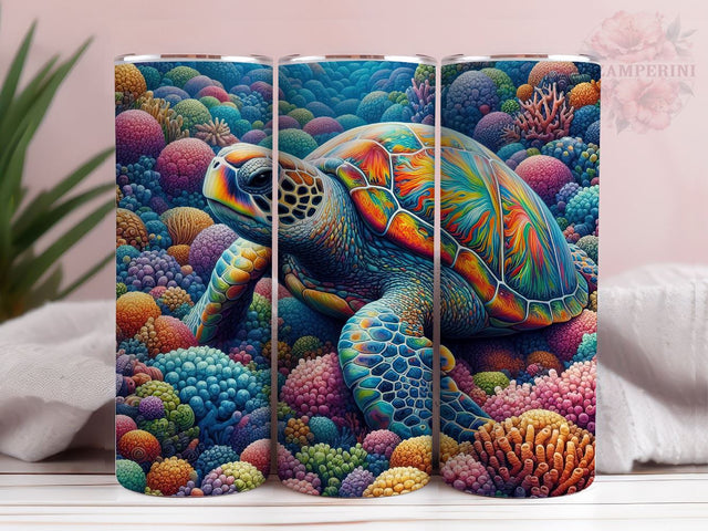 Colorful Turtle Tumbler Wrap, Sea Turtle PNG, Instant Digital Download PNG, Straight & Tapered Tumbler Wrap PNG Sublimation Li Zamperini 
