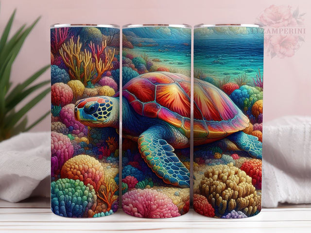 Colorful Turtle Tumbler Wrap, Sea Turtle PNG, Instant Digital Download PNG, Straight & Tapered Tumbler Wrap PNG Sublimation Li Zamperini 