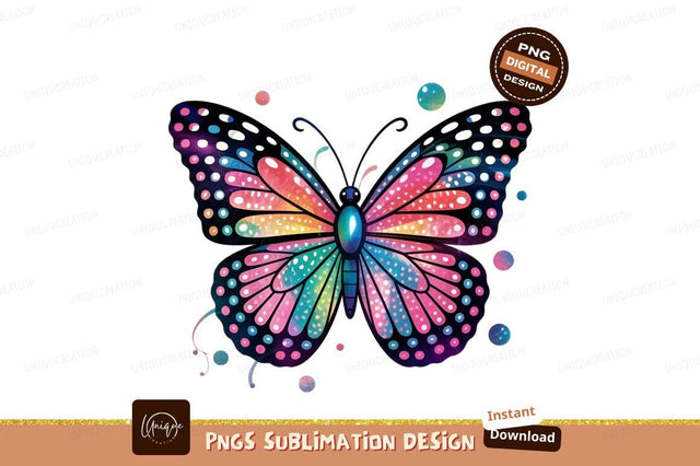 Colorful Watercolor Butterfly Sublimation Png Design Sublimation Designangry 