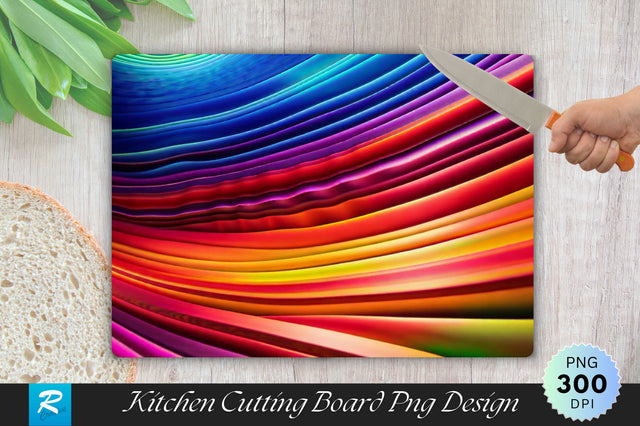 Colorful Waves Cutting Board Sublimation Regulrcrative 