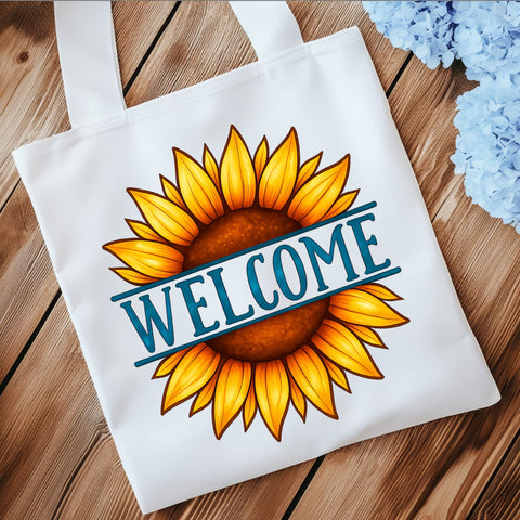 Colorful Welcome Sunflower SVG | Sunflower PNG SVG Paige Cole Studio 